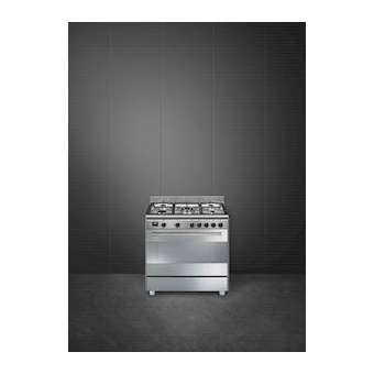 Centre de cuisson 'Esthétique Concerto' manettes noires - 90 cm|Smeg france-SMFBG91X9-1