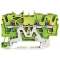 Borne de protection pour 3 conducteu avec poussoir 2,5mm², vert-jaune|Wago contact-WAG2202-1307
