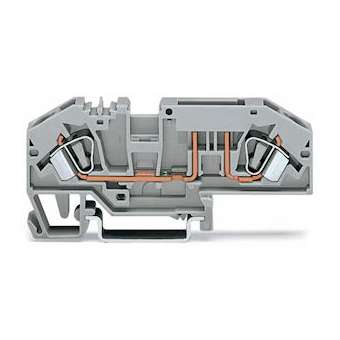 Borne porte-fusible 2 C / 6 mm² / CFMC / Gris|Wago contact-WAG282-696