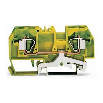 Borne de protection 2C / 6 mm² / CFMC / Vert-Jaune|Wago contact-WAG282-907