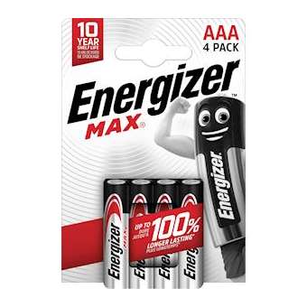 Pile Max AAA x 4 sans risque pour vos appareils avec la garantie 0 coulure|Energizer france-RSN438147