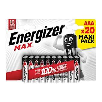 Pile Max AAA x 20 sans risque pour vos appareils avec la garantie 0 coulure|Energizer france-RSN438321