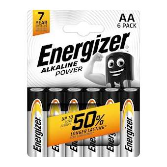 Pile alcaline Power AA x 6 permet de conserver l'energie pendant 7 ans|Energizer france-RSN438581