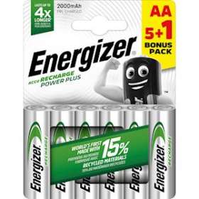 Piles Rechargeables Energizer Power Plus AA/LR6 2000 MAH pack de 5+1|Energizer france-RSN438642