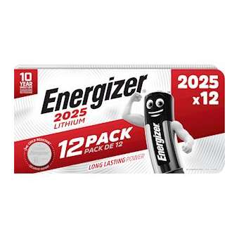 Pile bouton Lithium 2025 x 12 haute performance et longue duree|Energizer france-RSN441895