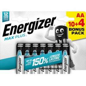 Pile alcaline Max Plus AA x 10+4 notre pile alcaline qui dure le plus longtemps|Energizer france-RSN437409
