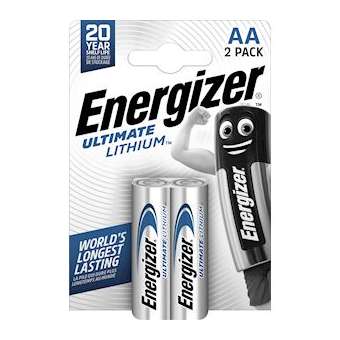 Pile Ultimate Lithium AA x 2 pour une haute puissance longue duree|Energizer france-RSN262636