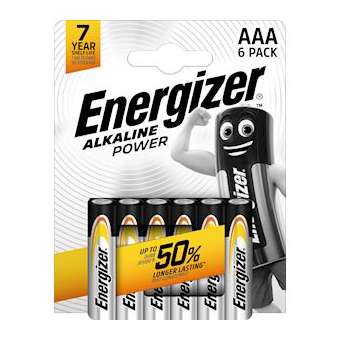 Pile alcaline Power AAA x 6 permet de conserver l'energie pendant 7 ans|Energizer france-RSN410815