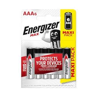 Pile Max AAA x 6 sans risque pour vos appareils avec la garantie 0 coulure|Energizer france-RSN426755