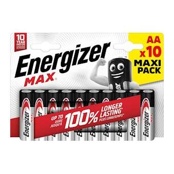 Pile Max AA x 10 sans risque pour vos appareils avec la garantie 0 coulure|Energizer france-RSN437775