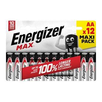 Pile Max AA x 12 sans risque pour vos appareils avec la garantie 0 coulure|Energizer france-RSN437782