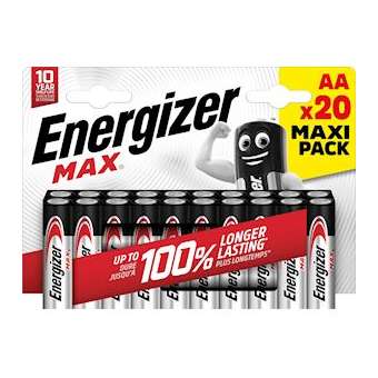 Pile Max AA x 20 sans risque pour vos appareils avec la garantie 0 coulure|Energizer france-RSN437874