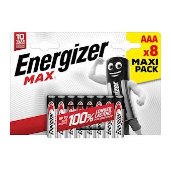 Pile Max AAA x 8 sans risque pour vos appareils avec la garantie 0 coulure|Energizer france-RSN437980