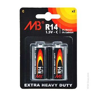 Blister(s) x 2 Pile saline blister x2 MB R14 - C 1.5V 2500mAh|Enix energies-NXGPCS9503