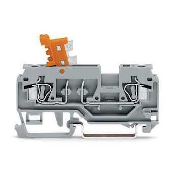 Borne sectionnable grise 2C / 2,5 mm² / CFMC / Sectionneur Orange|Wago contact-WAG280-870