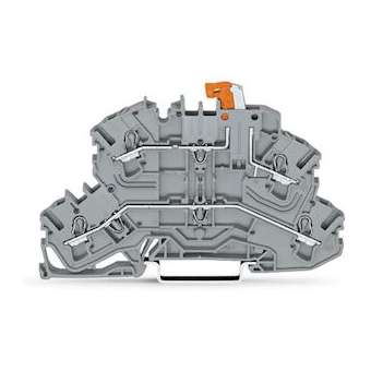 Borne sectionnable à 2 étages avec sectionneur pivotant, gris|Wago contact-WAG2002-2671