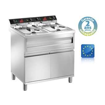 Friteuse sur coffre 2 bacs 2 x 12l|Sofraca-SFC92214C