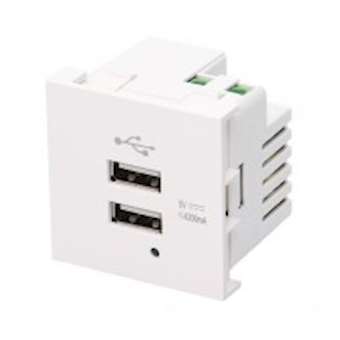 Plastron de charge - 2 x USB A F - 2 x 2.1A / 5V - 21W - 45x45 mm|Erard-EAD722836