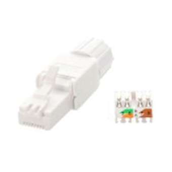 Prise RJ45 CAT6A PVC blanc pour câble 24 à 22AWG - Montage sans outil|Erard-EAD722300