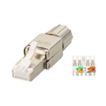 Prise métal RJ45 blindée CAT6A pour câble de 24 -22AWG - montage sans outil|Erard-EAD722319