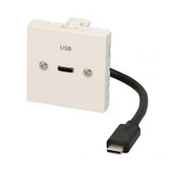 Plastron câblé 2 modules - USB-C 3.2 gen 1 - obturateur LEGRAND - 45x45mm- 0m20|Erard-EAD902851
