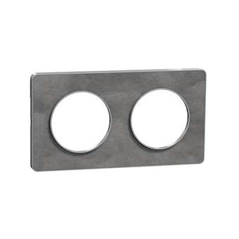 Odace Touch, plaque Ardoise avec liseré Alu 2 postes horiz./vert. entraxe 71mm|Schneider Electric-SCHS530804V