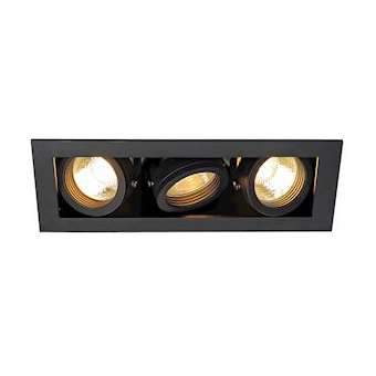 KADUX, encastré de plafond intérieur, triple, noir mat, GU10/QPAR51, 3x 50W max|SLV-DC5115530