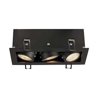 KADUX, encastré carré, 3 LED, noir, 21W, 3000K, 38DEG, alim incluse|SLV-DC5115720