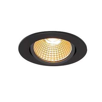 NEW TRIA 68, encastré de plafond intérieur, simple, rond, noir, LED, 12W, 2700K,|SLV-DC51003065
