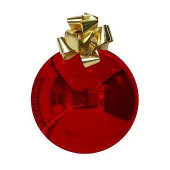 AUTHENTIQUE-Boule thermoformée Ø40cm rouge brillant + n ud|Festilight-FEH93067