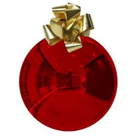 AUTHENTIQUE-Boule thermoformée Ø40cm rouge brillant + n ud|Festilight-FEH93067