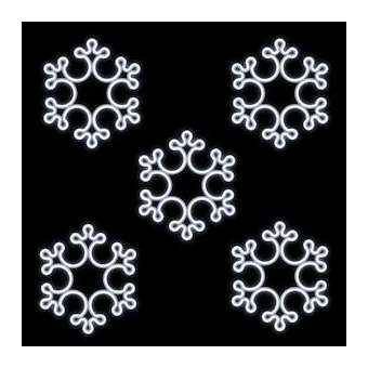 Set de 5 flocons néon blanc 3D - L8m - 1800 LED Blanc- 230V|Festilight-FEH46548-5-0