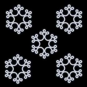 Set de 5 flocons néon blanc 3D - L8m - 1800 LED Blanc- 230V|Festilight-FEH46548-5-0