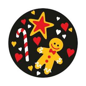 GOBO - motif gourmand - Ø54mm - 3 couleurs - blanc/rouge/jaune|Festilight-FEHGOBO-GOURMAN-3C-54