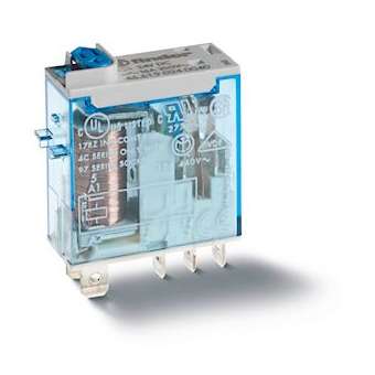 Relais miniature 1RT 16A 24V DC, indicateur mécanique + bouton test + double LED|Finder-FID466190240074