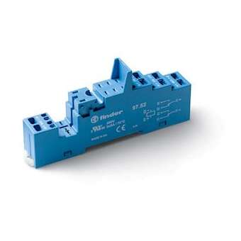 Support 8A 250V série 4652, bleu, étrier plastique, à ressort|Finder-FID9752SPA