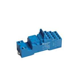 Support 10A 250V pour série 5532, 5534,bleu, étrier plastiq, à ressort|Finder-FID9454SPA