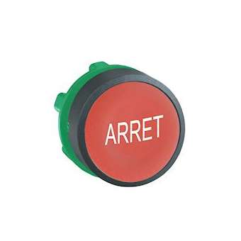 Harmony XB5 - tête bouton poussoir - affleurant - D22 - rouge - texte 'ARRET'|Schneider Electric-SCHZB5AA433
