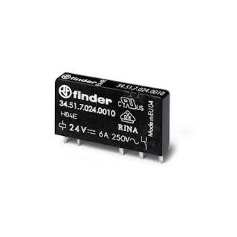 Relais CI 1RT 6A 24V DC sensible, faible épaisseur, AgNI + Au|Finder-FID345170245010