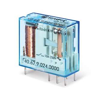 Relais circuit imprimé 2RT 10A 24V DC sensible, AgSnO2|Finder-FID406270244000PAC