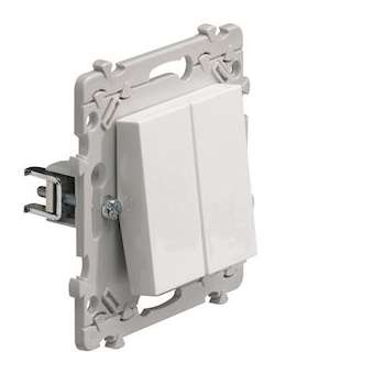 Essensya double interrupteur va-et-vient à griffes|Hager-HAGWE040G