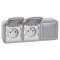 Double prise de courant + obturateur Plexo complet apparent - Gris