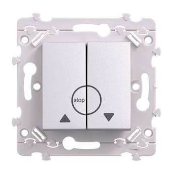 essensya Double Poussoir volet roulant Titane|Hager-HAGWE301T