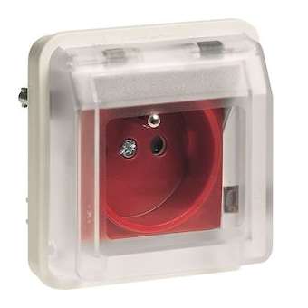 cubyko Prise 2P+T à détrompage associable blanc IP55|Hager-HAGWNA105B