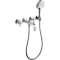 Set finition mél bain/douche 3 trous enc poignées croisillons avec rosaces chr
