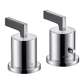 Set fin therm 2 trous montage bord baignoire ou plage carrelage poign man chromé|Hansgrohe-HA339482000