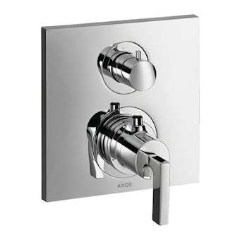 Set de finition therm encastré avec robinet d'arrêt poignée manette chromé|Hansgrohe-HA339700000
