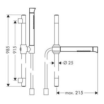 Set de douche nickel poli|Hansgrohe-HA312231830