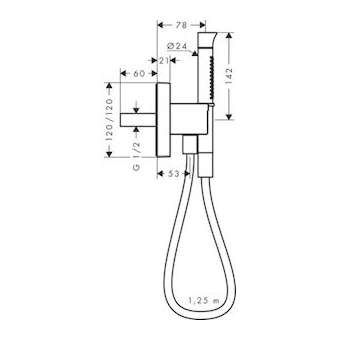 Set Porter douchette 12 x 12 cm laiton poli|Hansgrohe-HA312232930