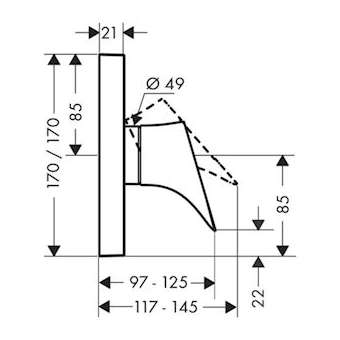 Set de finition pour mitigeur douche encastré chromé brossé|Hansgrohe-HA312605260